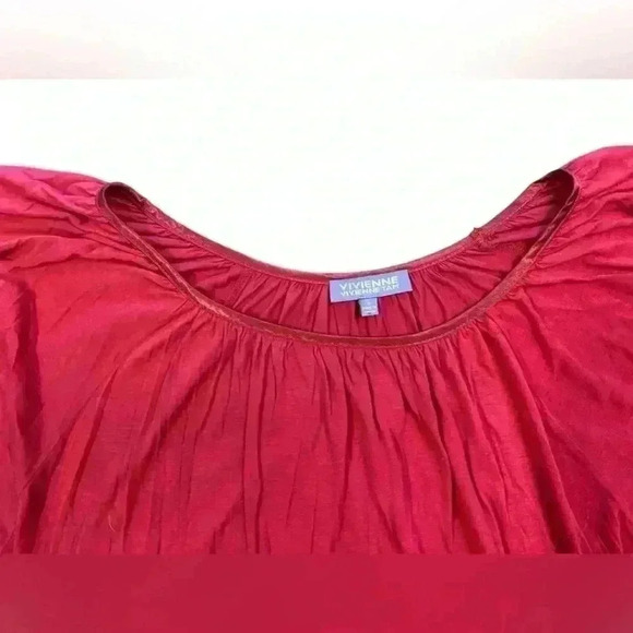 Vivienne Tam Womens Bat Sleeve Scoop Neck Jersey in Fuisha Pink Shirt Size Small - Picture 3 of 6